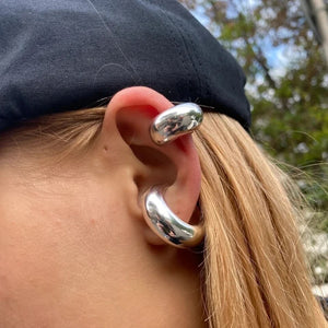 Thick silver earcuff