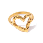 Hollow heart ring