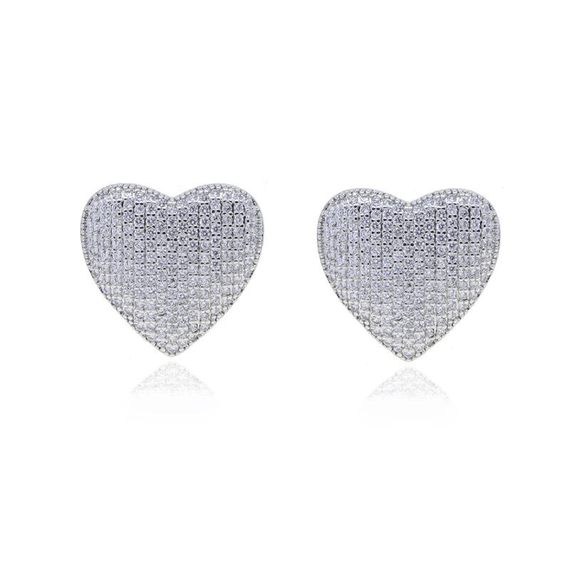 Big heart bling earrings