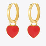 Mini red heart earrings