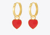 Mini red heart earrings