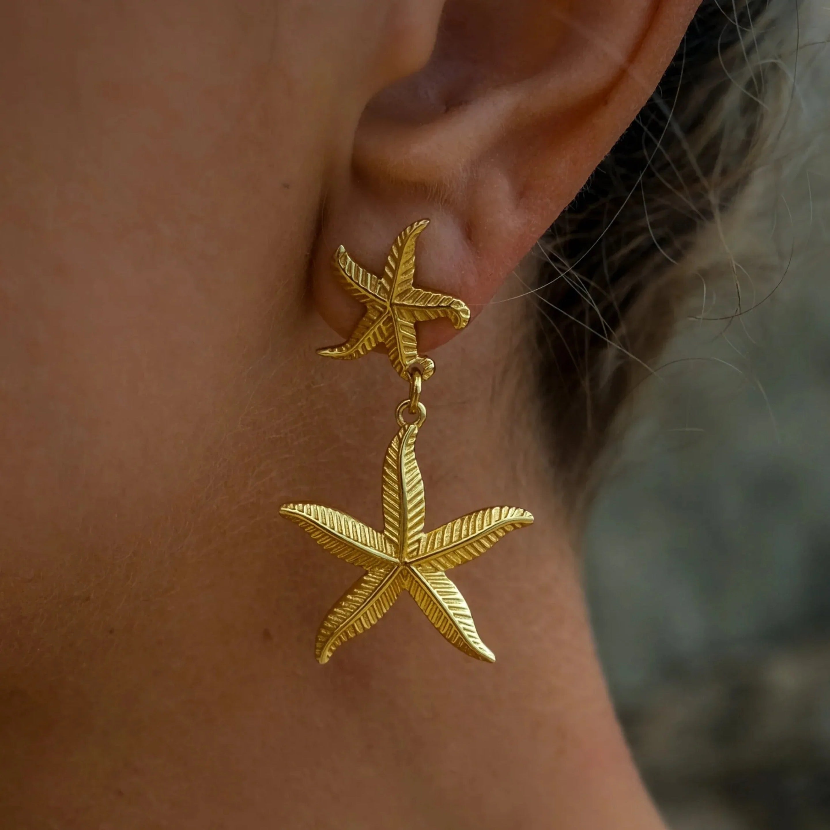 Starfish long earrings