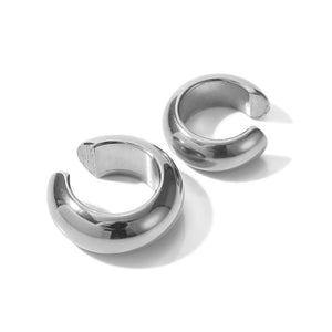 Thick silver earcuff