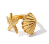 Shell and star ring