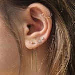 Double little diamond dainty earring