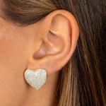 Big heart bling earrings