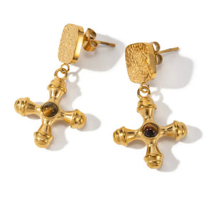 Vintage cross earrings