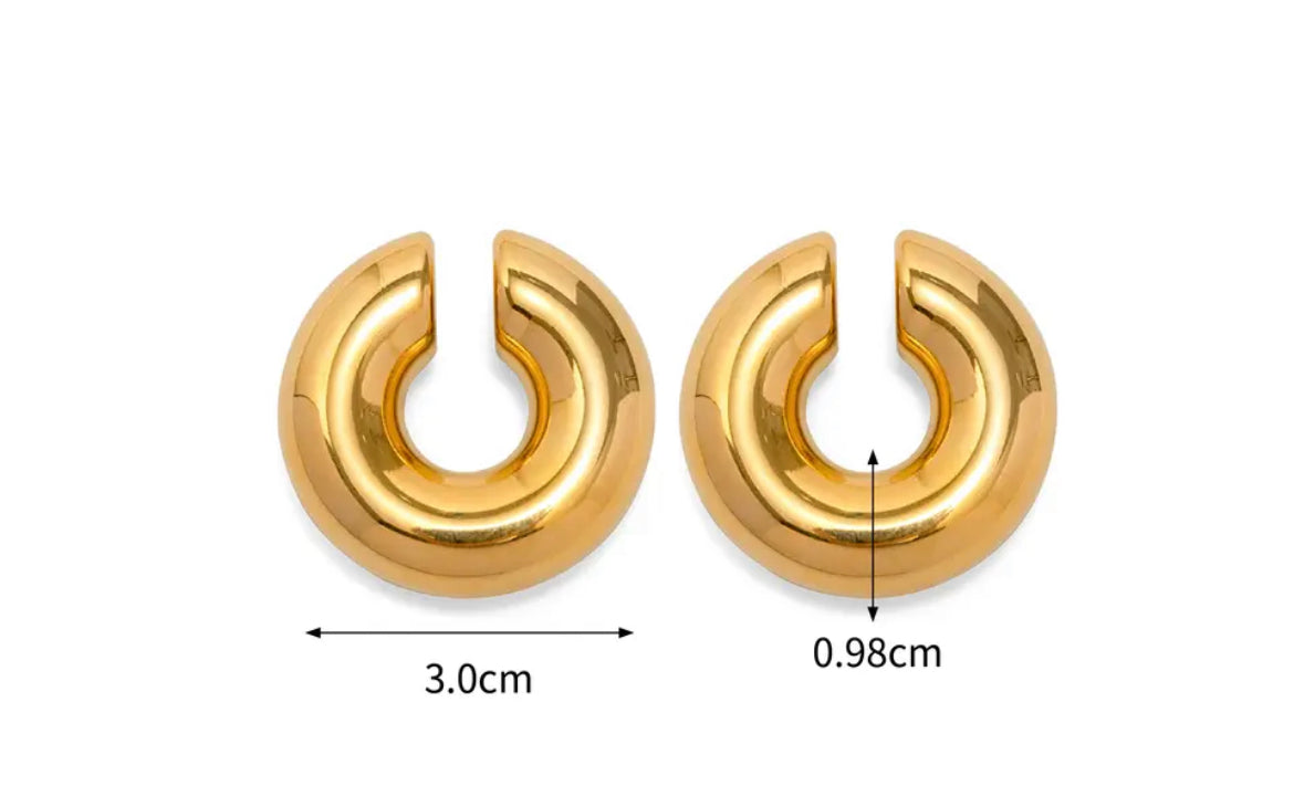 Thick gold ear cuffs