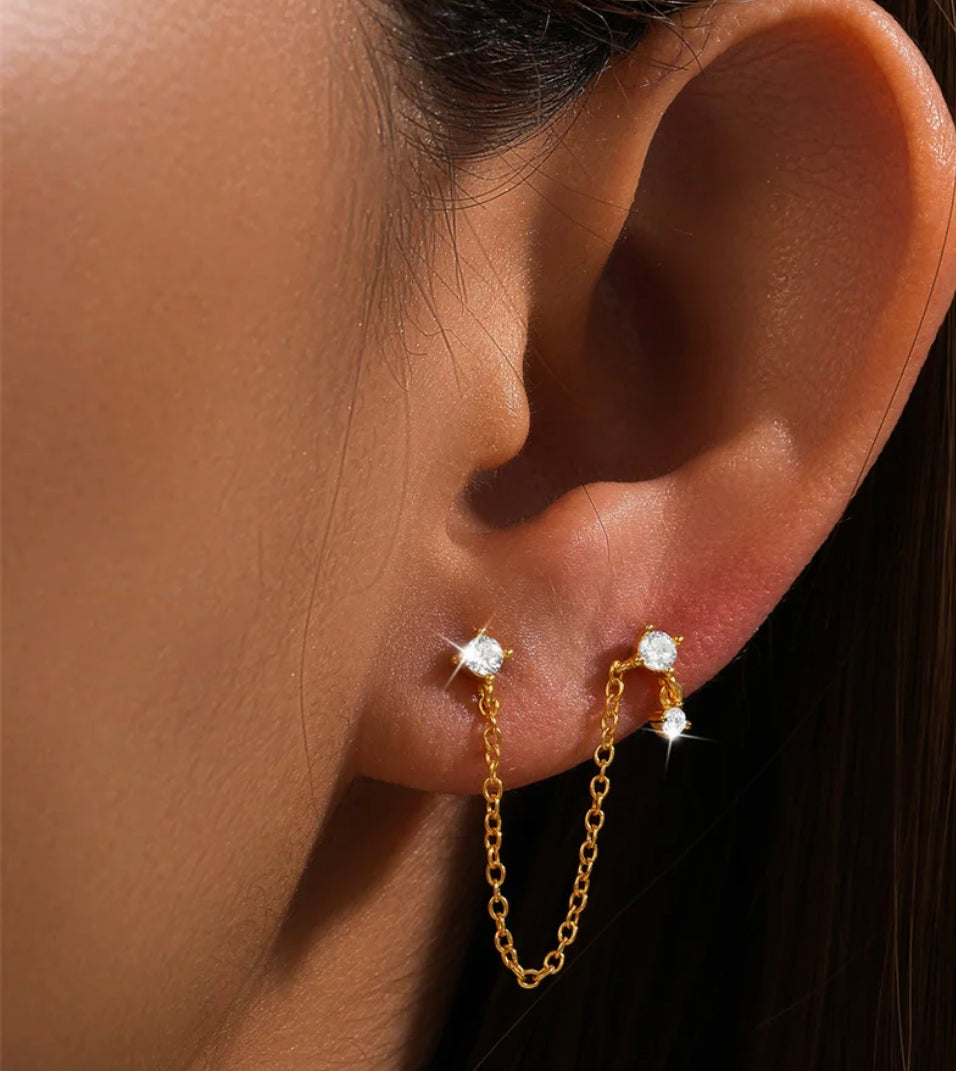 Double stud earrings