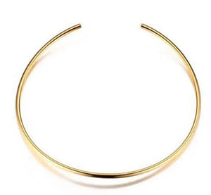 Rigid choker necklace Gold