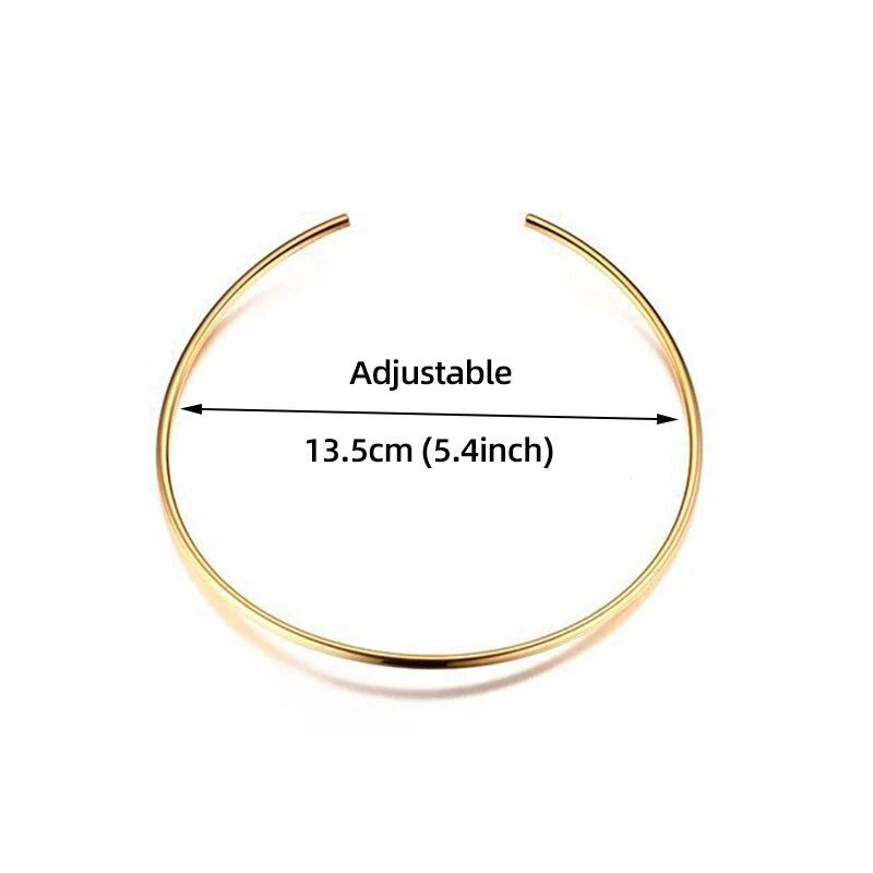 Rigid choker necklace Gold