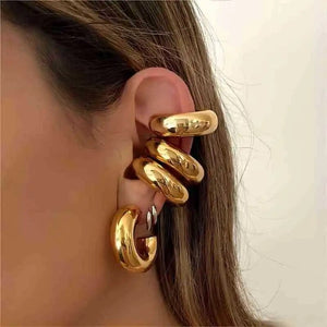 Thick gold ear cuffs