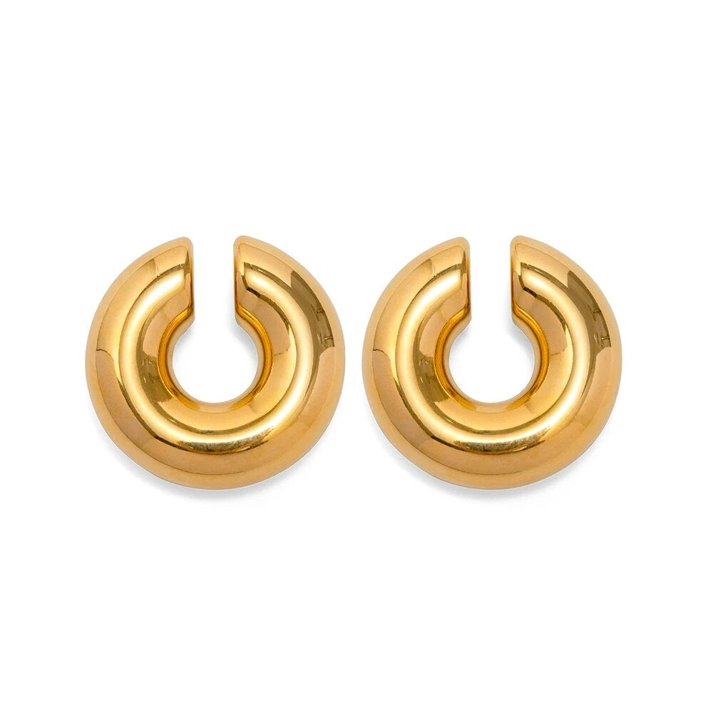 Thick gold ear cuffs