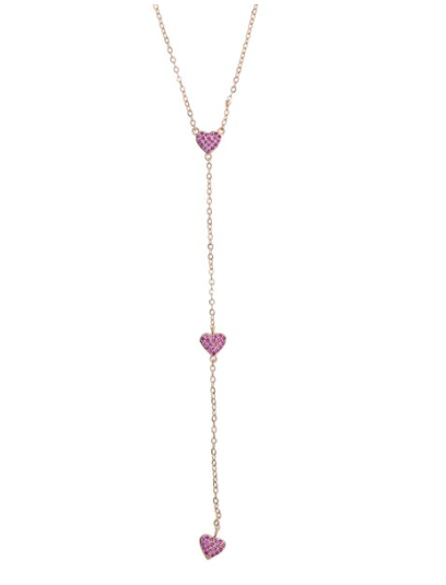 Three Pink Hearts Neckalce