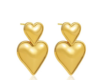 Vintage Heart Double Earrings