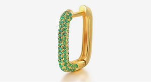 Spring rectangular zircon mini hoop