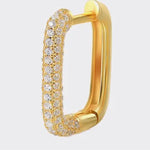 Spring rectangular zircon mini hoop