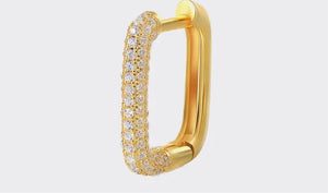 Spring rectangular zircon mini hoop