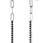 Ramona long black zircon earrings