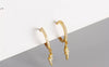 gold lightning mini hoops