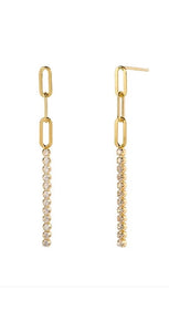 Ramona white long earrings gold