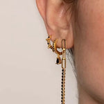 Ramona long black zircon earrings