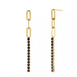 Ramona long black zircon earrings