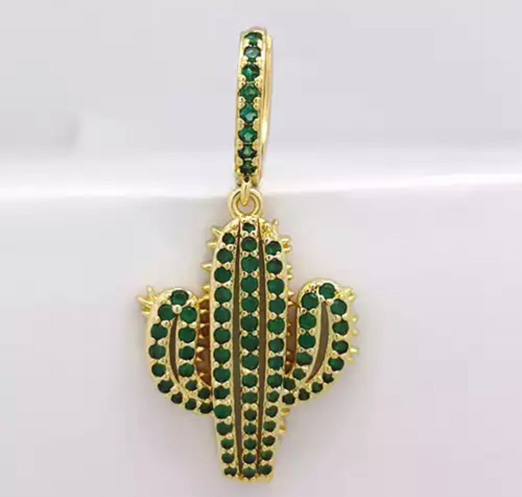 Cactus gold hoop