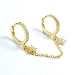 Double star hoops gold