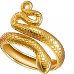 Ring snake curled gold