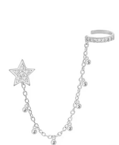 Star stud with earcuff