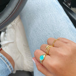 Smiley ring aqua gold