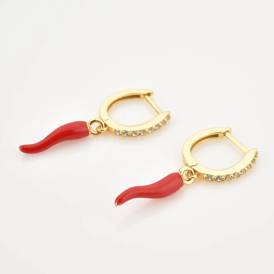 Cachito rojo mini hoops gold