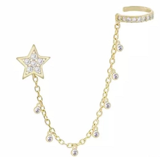 Star stud with earcuff