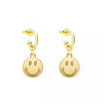 Happy face mini hoops