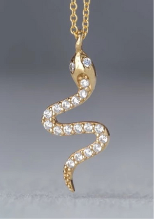 Short snake necklace gold