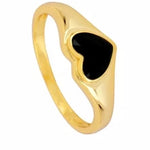 Black heart ring gold