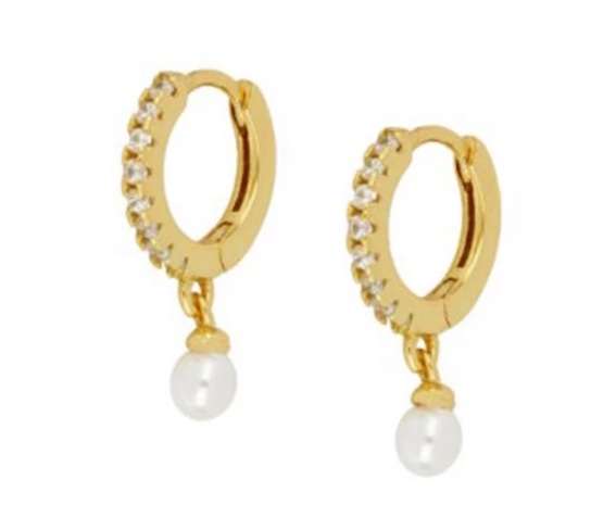 Mini pearl mini hoops