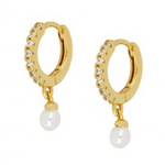 Mini pearl mini hoops