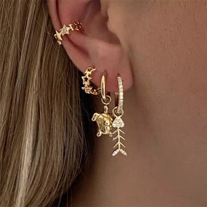 Zircon stars earcuff