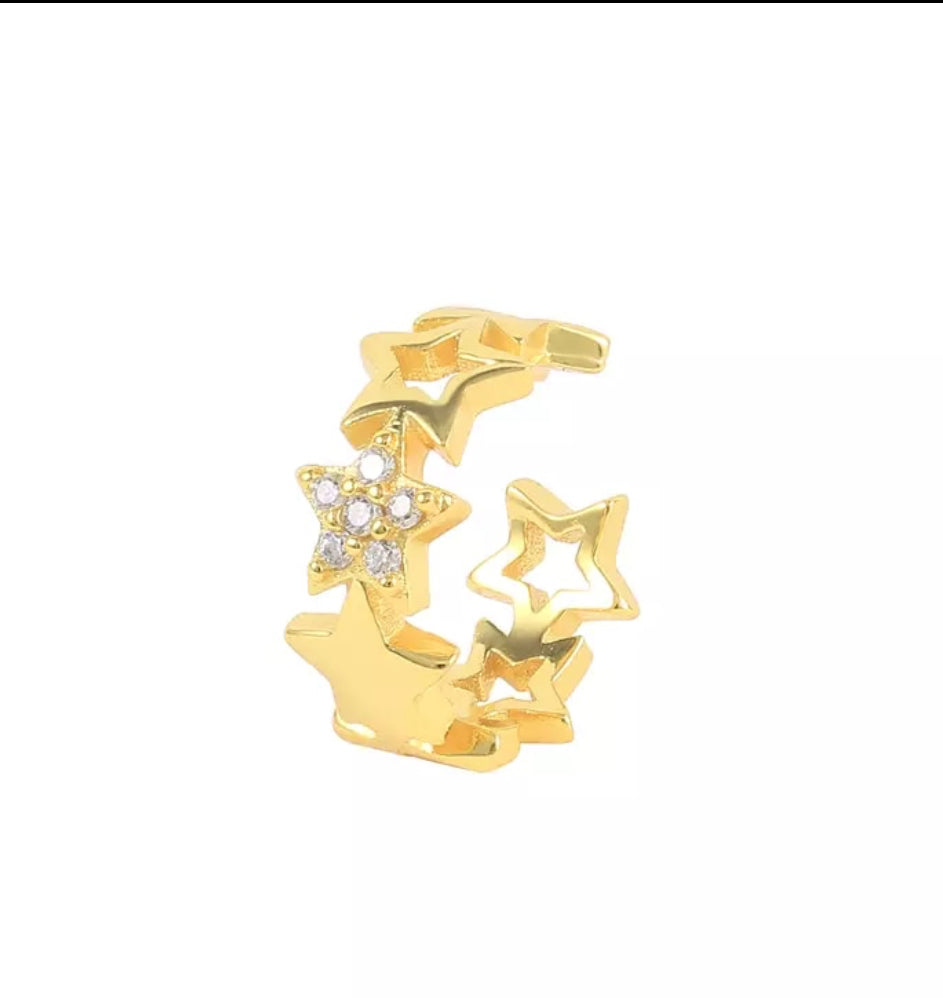 Zircon stars earcuff