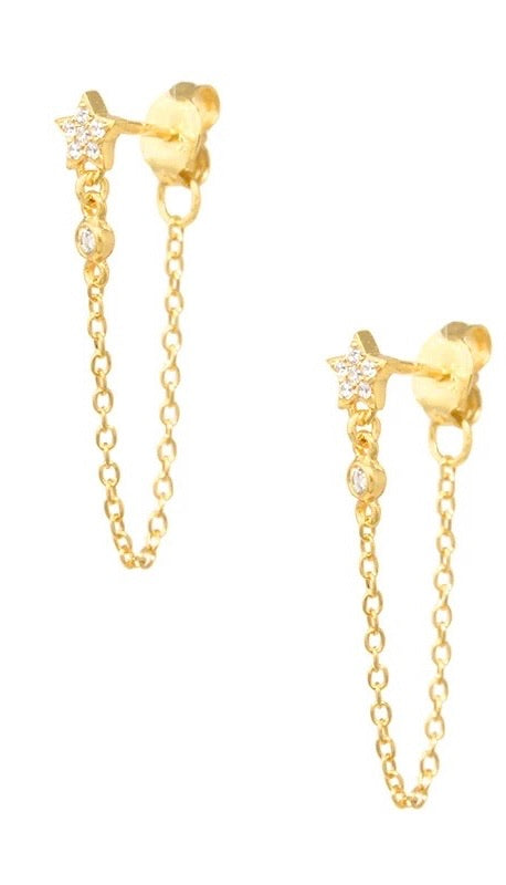 star hanging stud gold